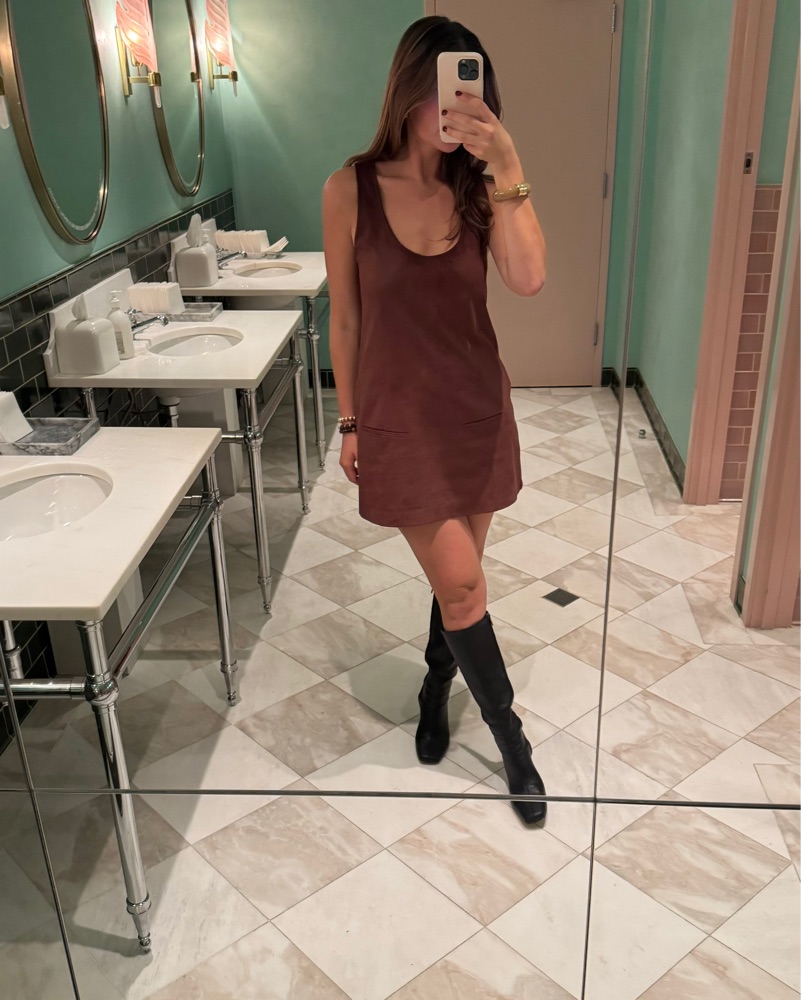 Zara - Brown Suede Mini Dress by Zara - Pickle