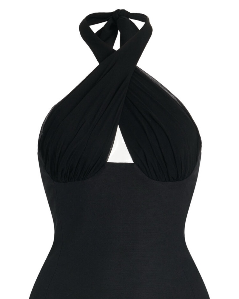 Tae Park Sculpted Silk Halter Top | Pickle