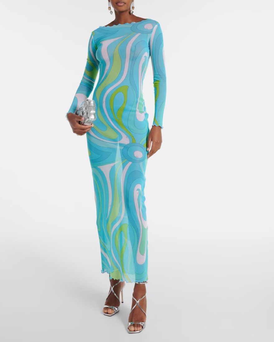 mesh pucci dress Pucci Marmo Printed Mesh Maxi Dress by Pucci