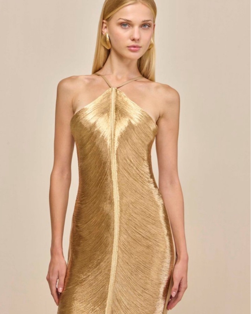 Cult Gaia Renata Gown - Gold by Cult Gaia - Pickle