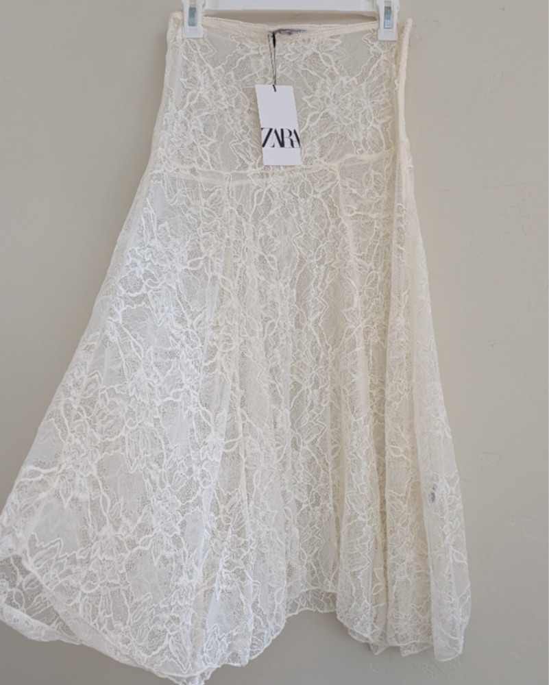 Zara Maxi White Lace Skirt | Pickle