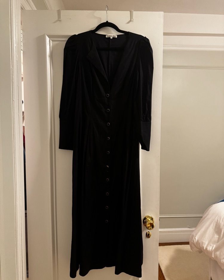 black studded dress long sleeves Chloé Black Long Sleeve Studded Crochet Knit Midi dress main image 1