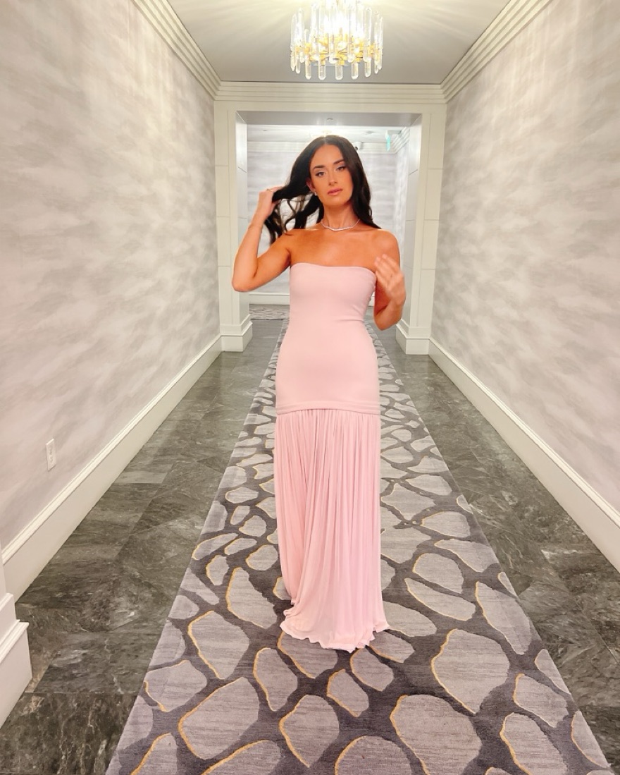 teal satin dress Rubi Satin Gown