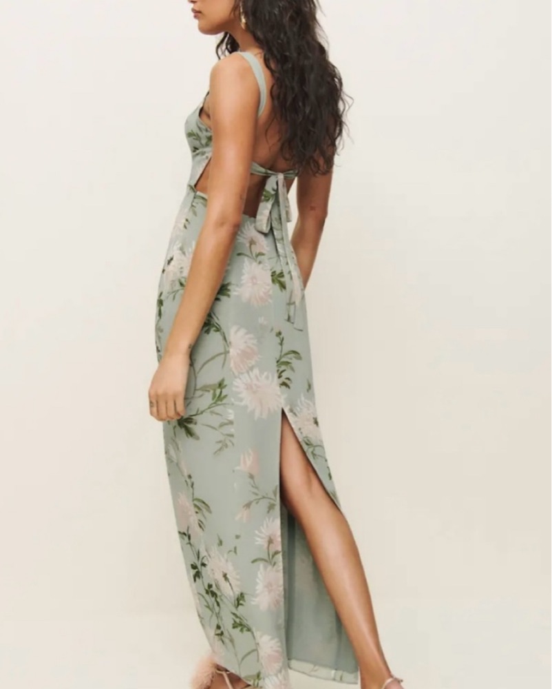reformation chime open-back maxi dress Reformation Chime Maxi Dress In Ice Water - 50% Off