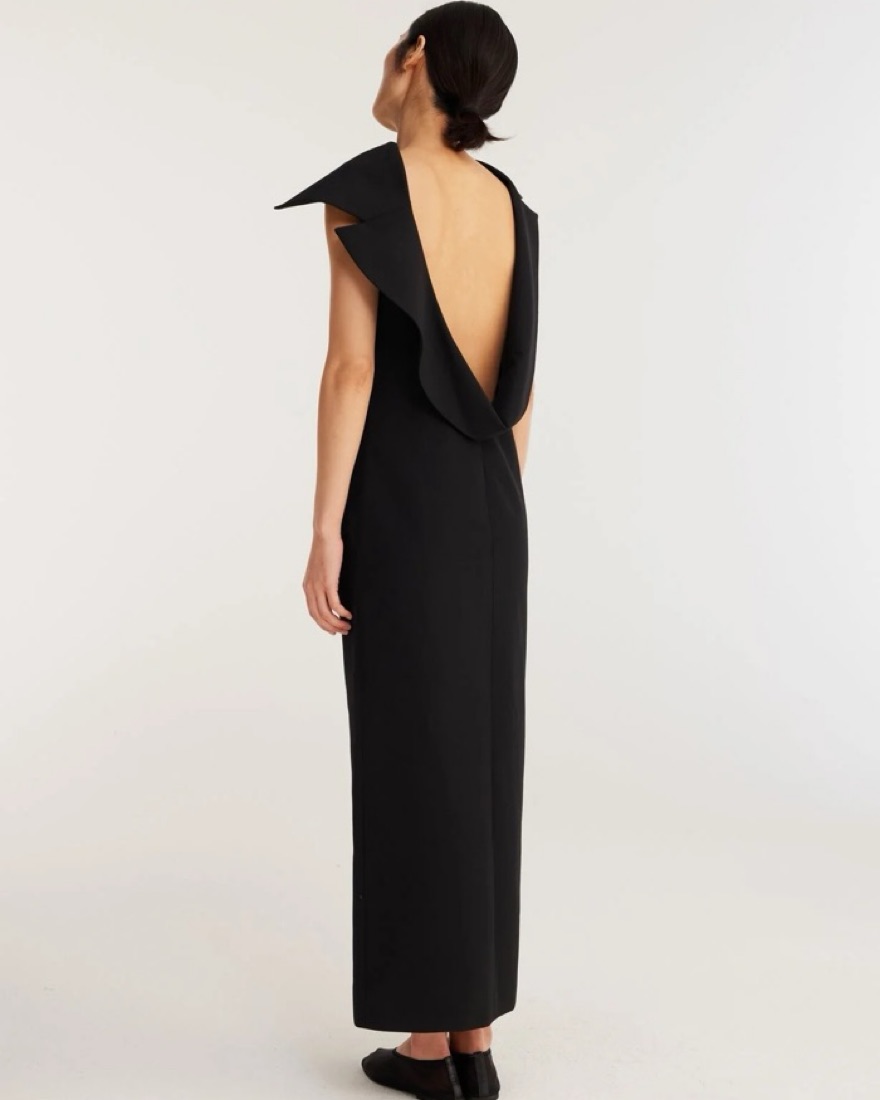 rohe open back dress Silk open back wrap dress