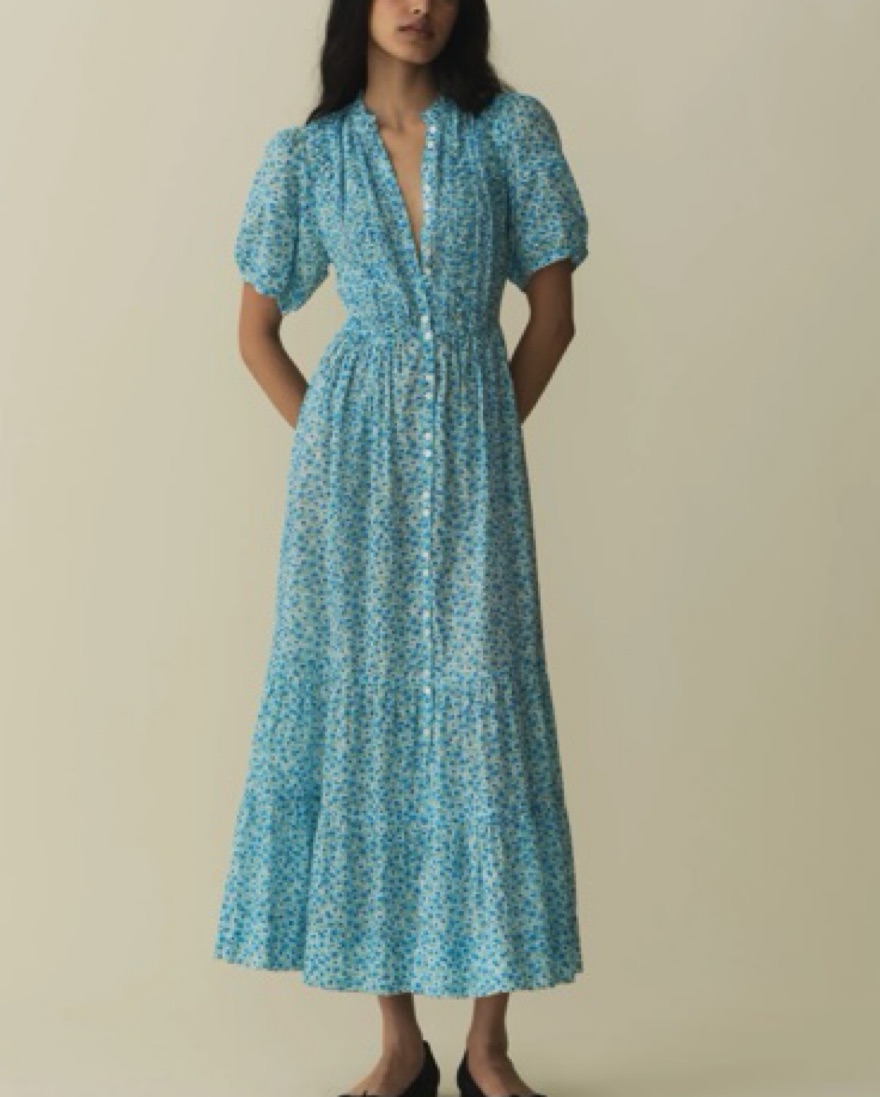 doen light blue dress Doen Ruffle Front Dress