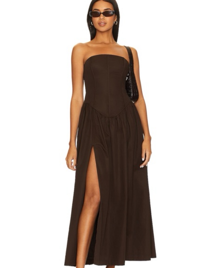 lpa drop waist dress Penny Powder Blue Bandeau Drop-Waist Maxi Dress – Club L London main image 1