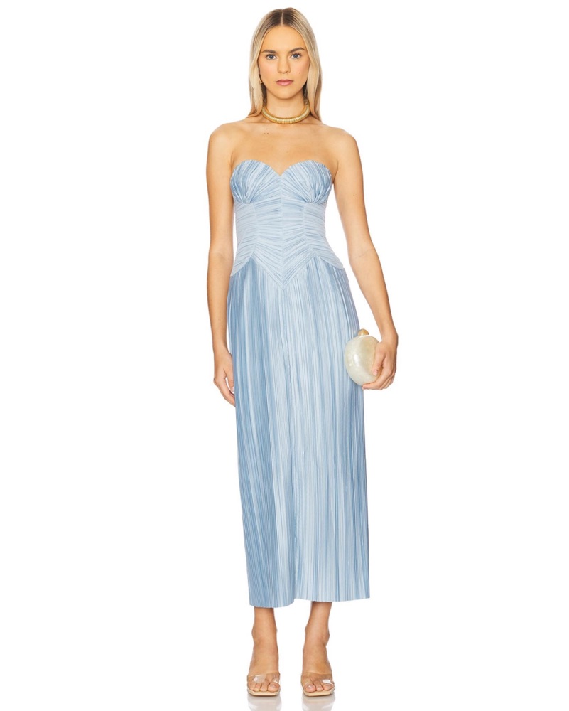 coastal blue bridesmaid dresses WEDTREND Women Mermaid Bridesmaid Dress Sky Blue Square Neck Wedding Party  Dress main image 0
