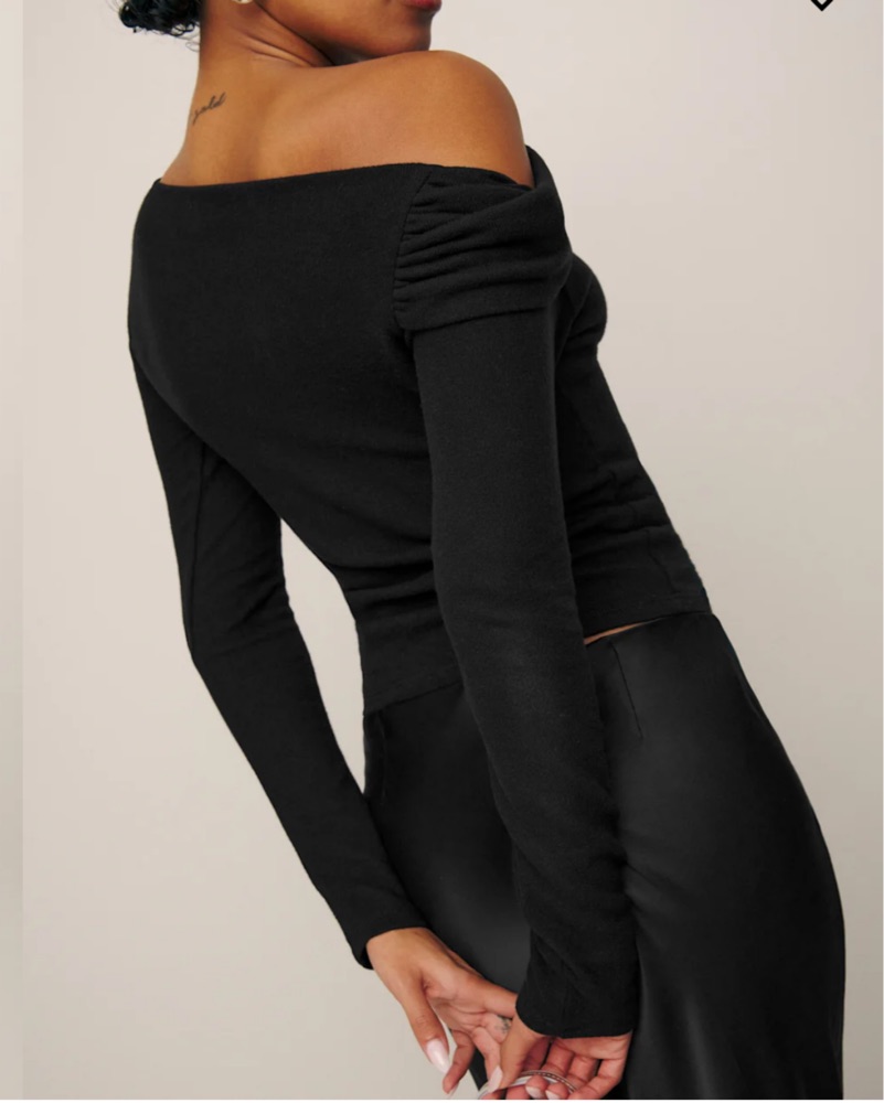 Reformation Off-the-shoulder Black Top | Pickle
