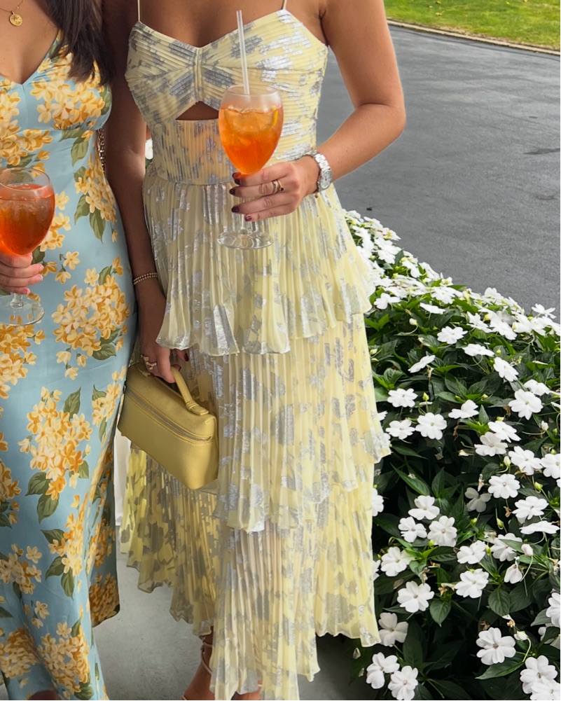 Self Portrait Yellow Floral Midi Dress by Self Portrait - Pickle