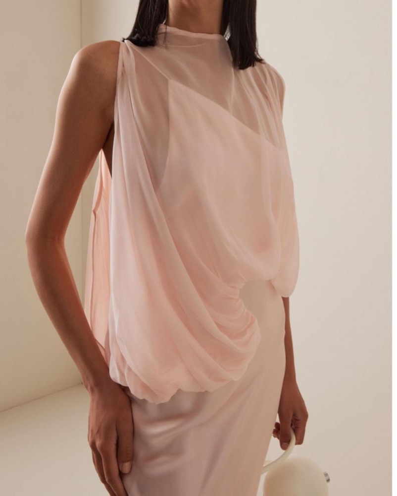 christopher esber dress pink Embellished cotton-blend boucl halterneck maxi dress - pink