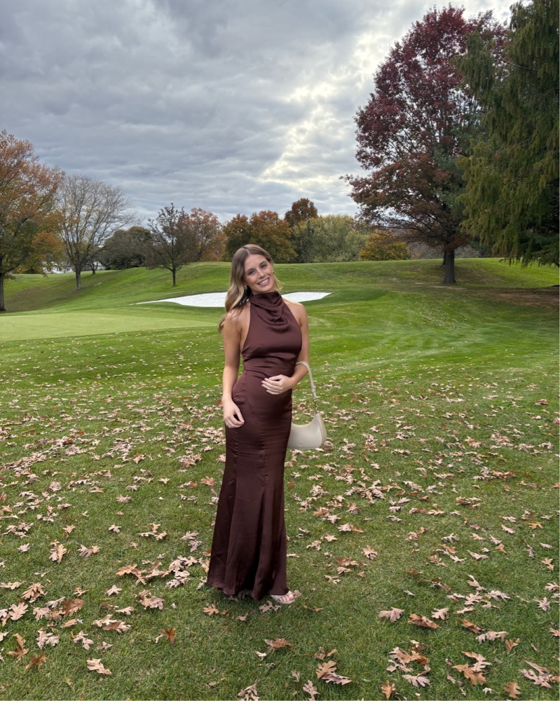 chocolate brown dress for wedding Brown Long Sleeve Microsuede Shift Dress main image 1