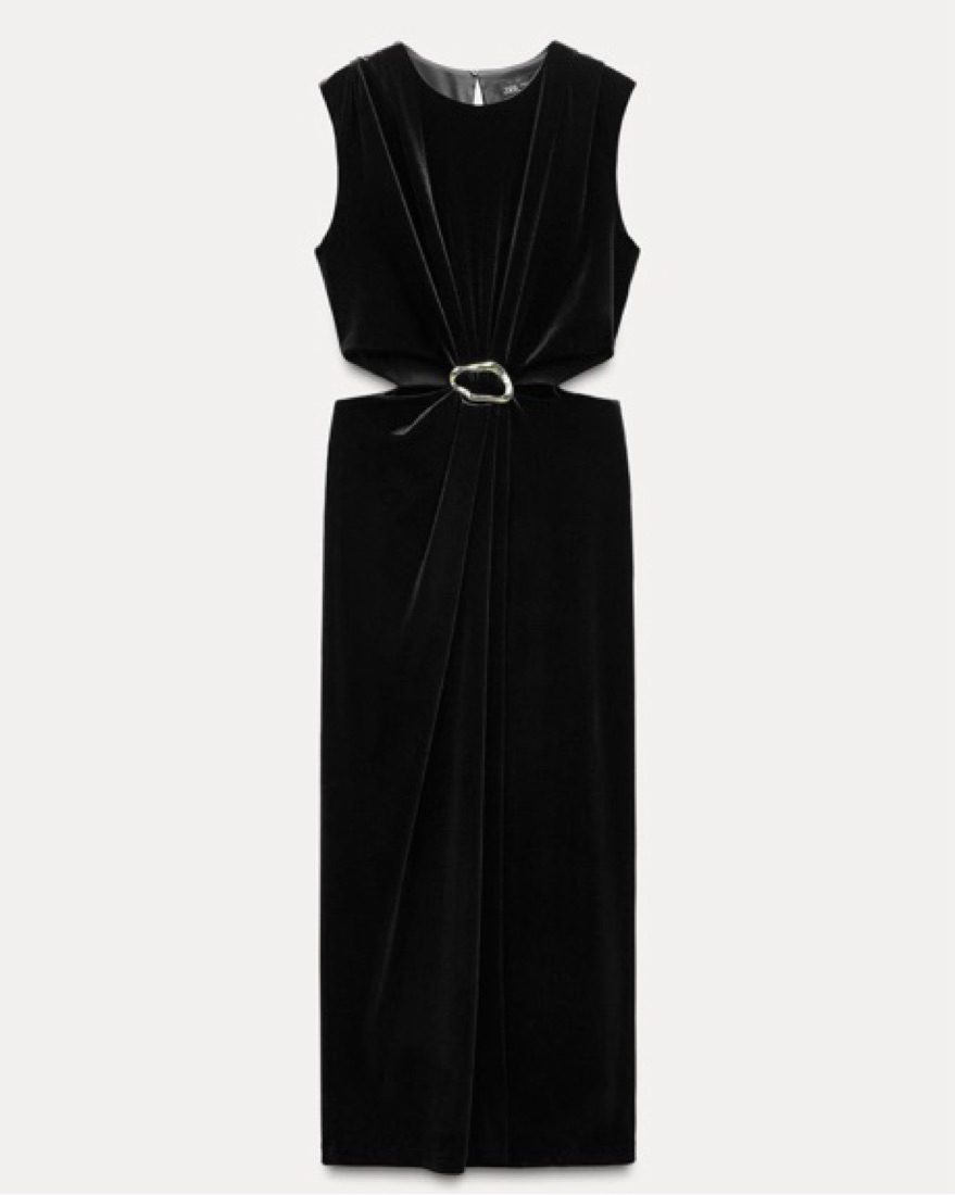 Zara Velvet Cut Out Dress by Zara - Pickle