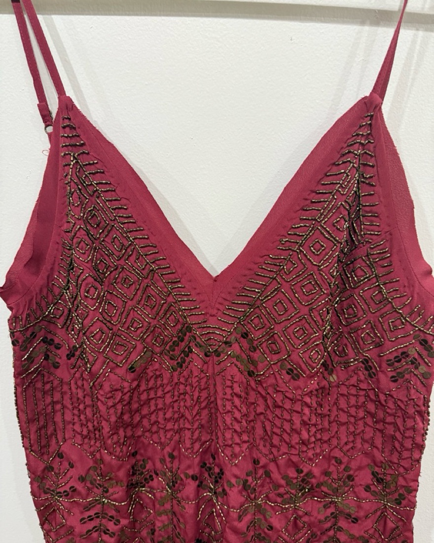 free people red beaded dress Free People Strapless Fit and Flare Red Lace Beaded Cocktail Mini Dress