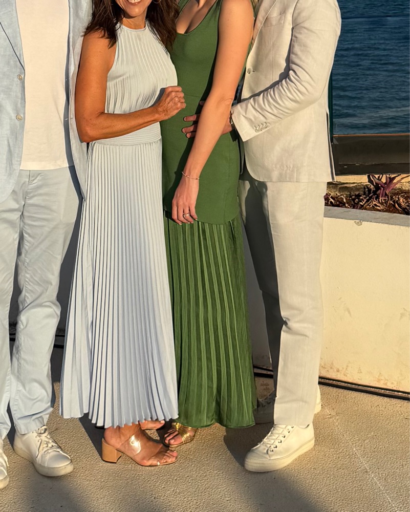 Pleated Knitt Combination Dress - Green by Zara - Pickle