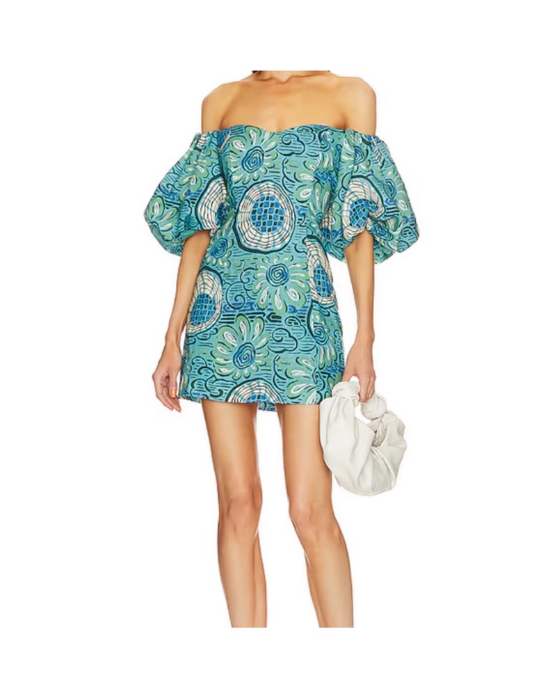 sundress mini dress VALENIA Powder Blue Lace Trim Mini Dress