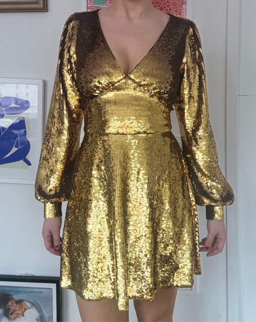 michael kors sequin dress gold M'O Exclusive Gold Lace Paillette Gown by Michael Kors Collection Evening  Archive