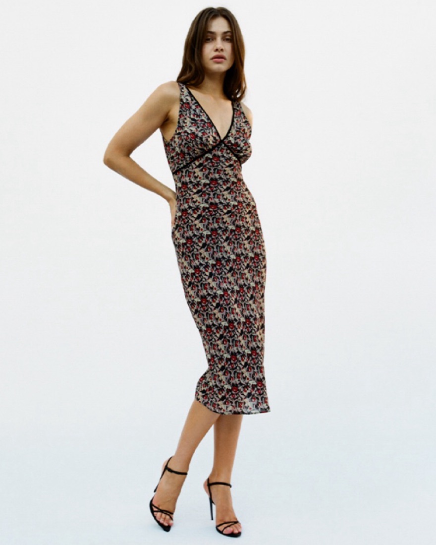 【Realisation Par】フローラルプリントミディドレス The Teale Wild Cherry Wrap Midi Dress | Réalisation Par