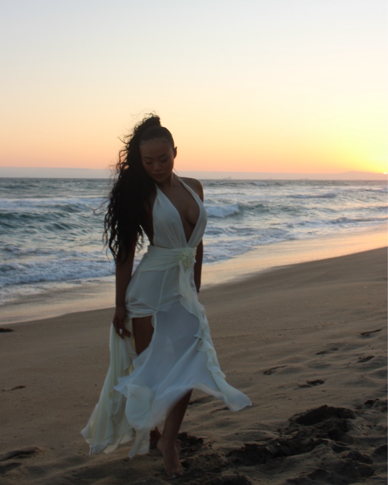 linen beach wedding dress Tulle A-line Off-the-Shoulder Dresses With Side Slit, MW889 Belle Dress from The DARK RED 700+ reviews. Material:Wood