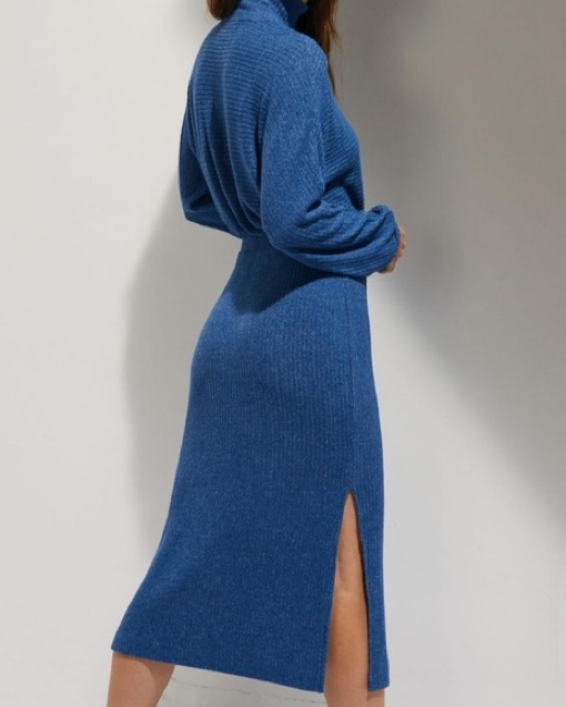 black midi long dress Black Cord Long Sleeve Riley Midi Dress main image 0
