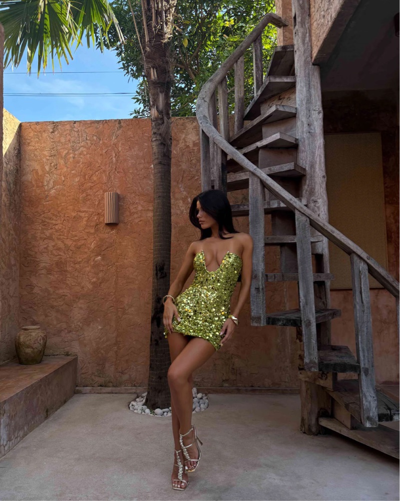 Outcast Green Sequin Dress by Outcast Clothing - Pickle