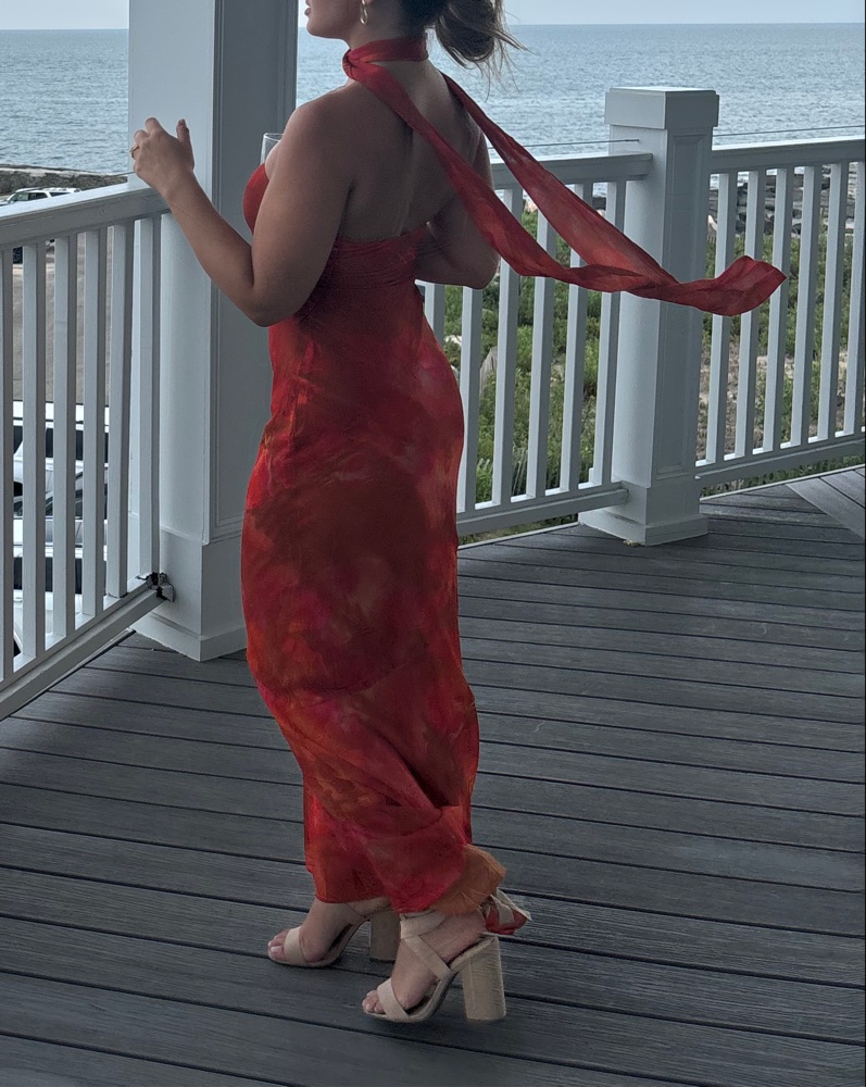 Peppermayo Orange Strapless Long Dress by Peppermayo - Pickle