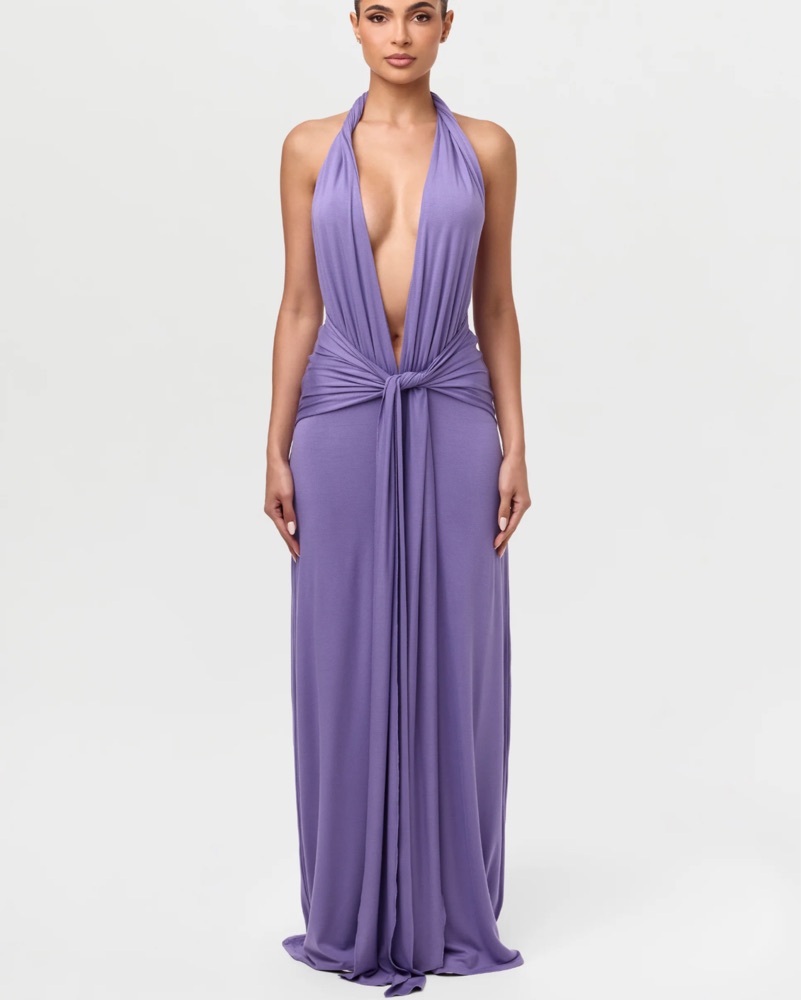 nakd purple dress PLEATED MAXI DRESS