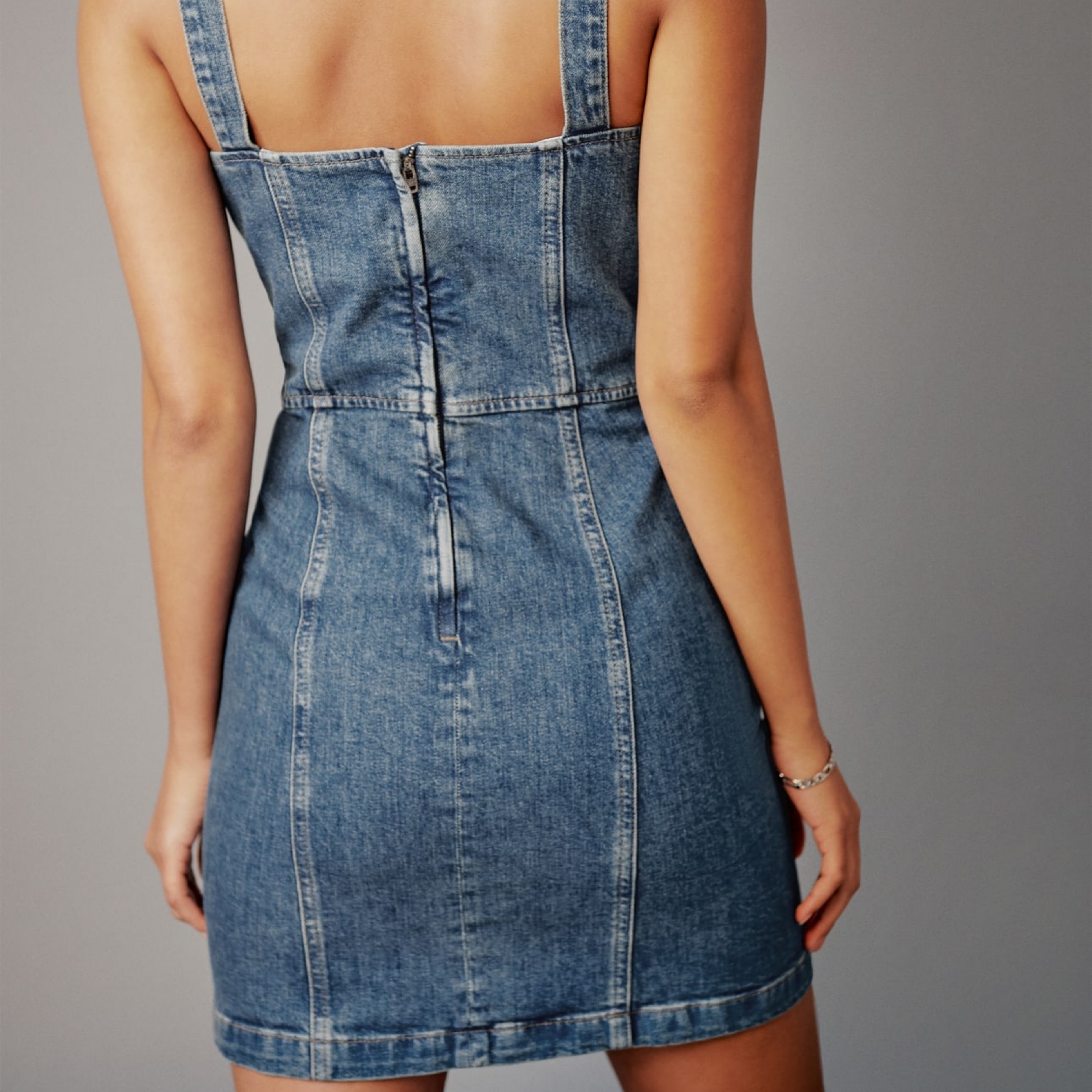 ワンピース FLOWOOM Denim Bustier Mini Dress Moon Laser Denim Mini Dress • Marine Serre