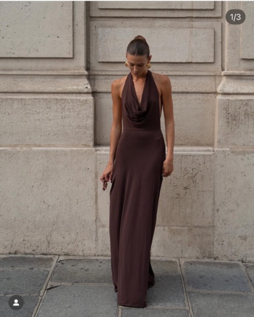 olympia maxi dress champagne Olessia | Belted Gathered Cape-Sleeve skimming column silhouette continues sleeveless evening gown Color:Transparent Peach Plus Size Stylish Matching