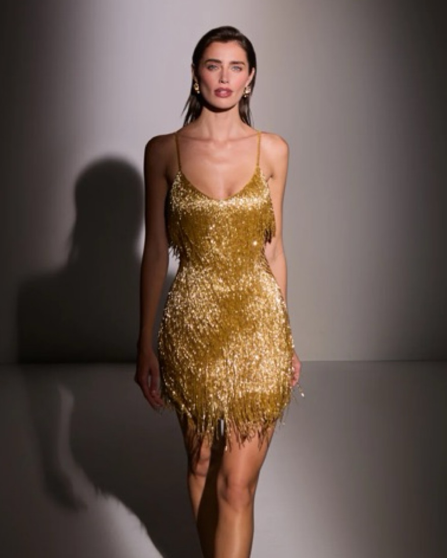 Nadine Merabi Tammy Gold Dress by NADINE MERABI - Pickle