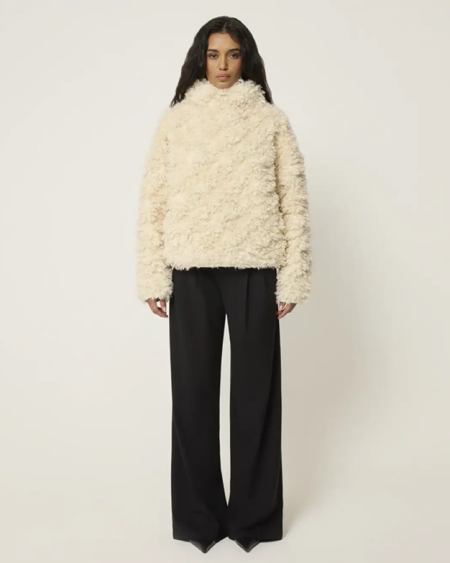 KHY - Shaggy Faux Fur Pullover | Pickle