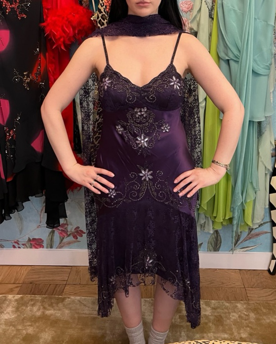 sue wong beaded silk dress Rare Sue Wong Nocturnal Silk Beaded Gown (M-L)  Violette Wears