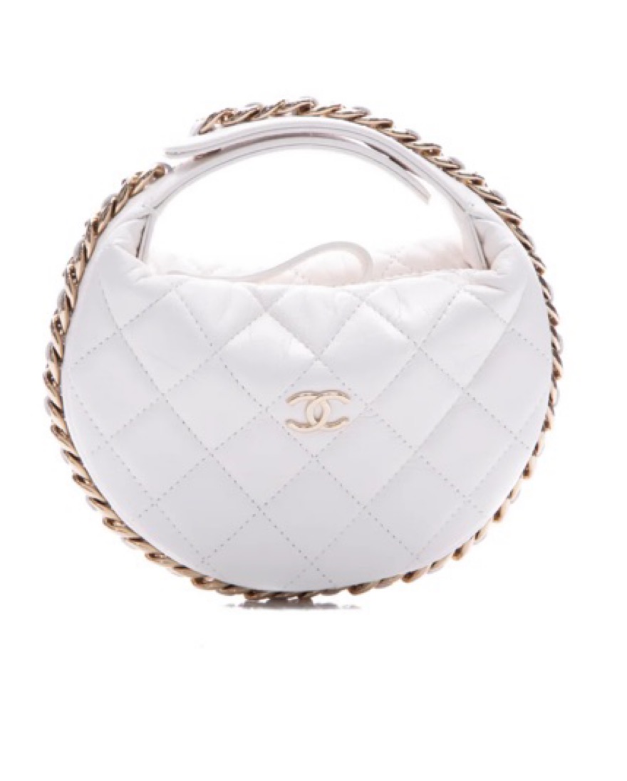 Chanel round bag white hotsell