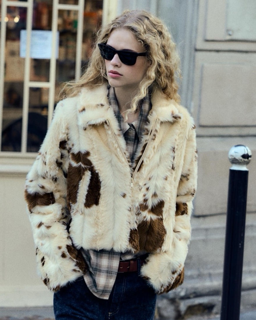 ZARA Faux fur Animal Print jacket | Pickle