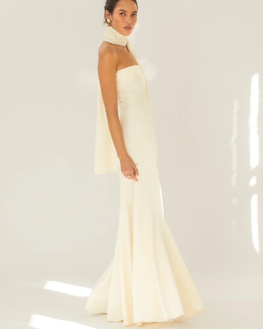 ivory cashmere wedding dress Moonlight J6398