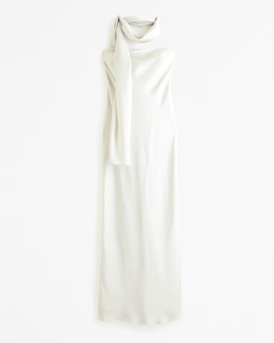 long sleeve women's formal dresses White Fitted Long Sleeve Gown  StyleMissus
