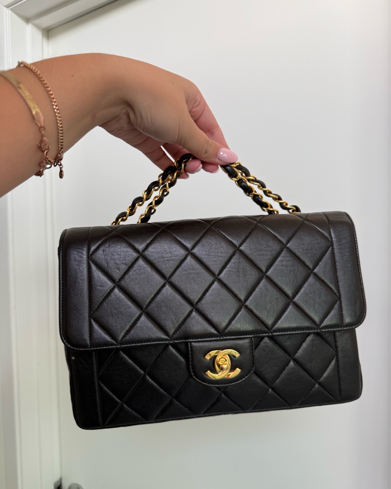 CHANEL♡ヴィンテージバッグ Chanel 1997 Vintage Caviar Supermodel XL Weekender Tote Bag 24k