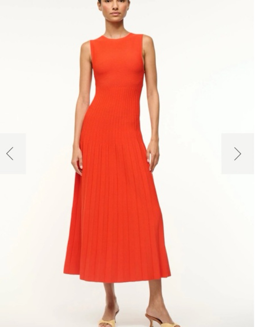 Staud Elyse Orange Knit Midi Dress by Staud - Pickle