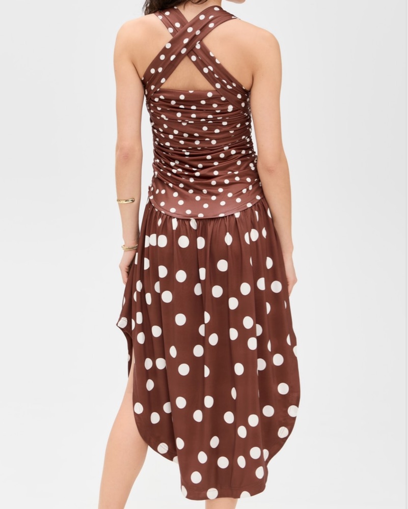 free people brown and white dress Embroidered Holding On Convertible Maxi Dress by Free People in Tan, Size: M