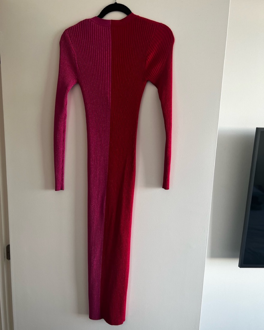 Staud sparkly pink and red knit dress by Staud - Pickle