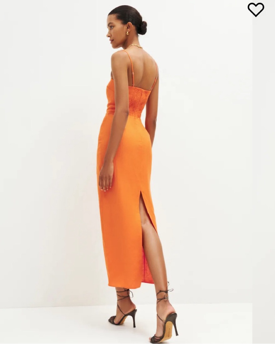 Reformation Orange Frankie linen Dress by Reformation - Pickle