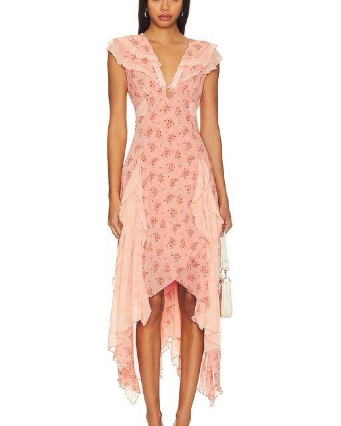 Free People Peach Ruffle Dress! by Free People - Pickle