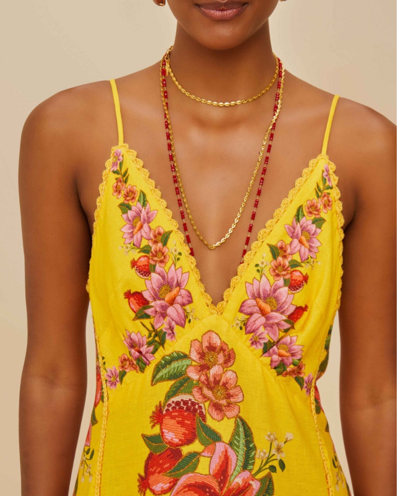farm rio yellow summer garden maxi dress FARM Rio Women's Summer Garden Maxi-dress