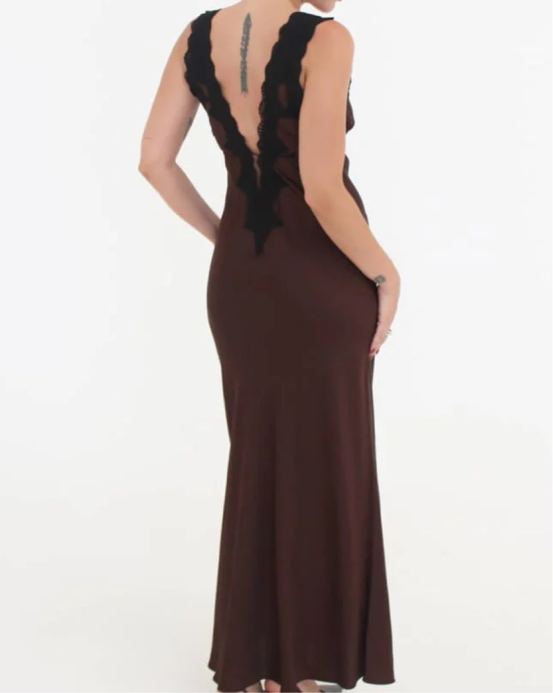 prom dress for brown hair Elegant Off the Shoulder Brown Long Prom Dress with High Slit, Off Shoulder  Brown Formal Dress, Brown Evening Dress A1886