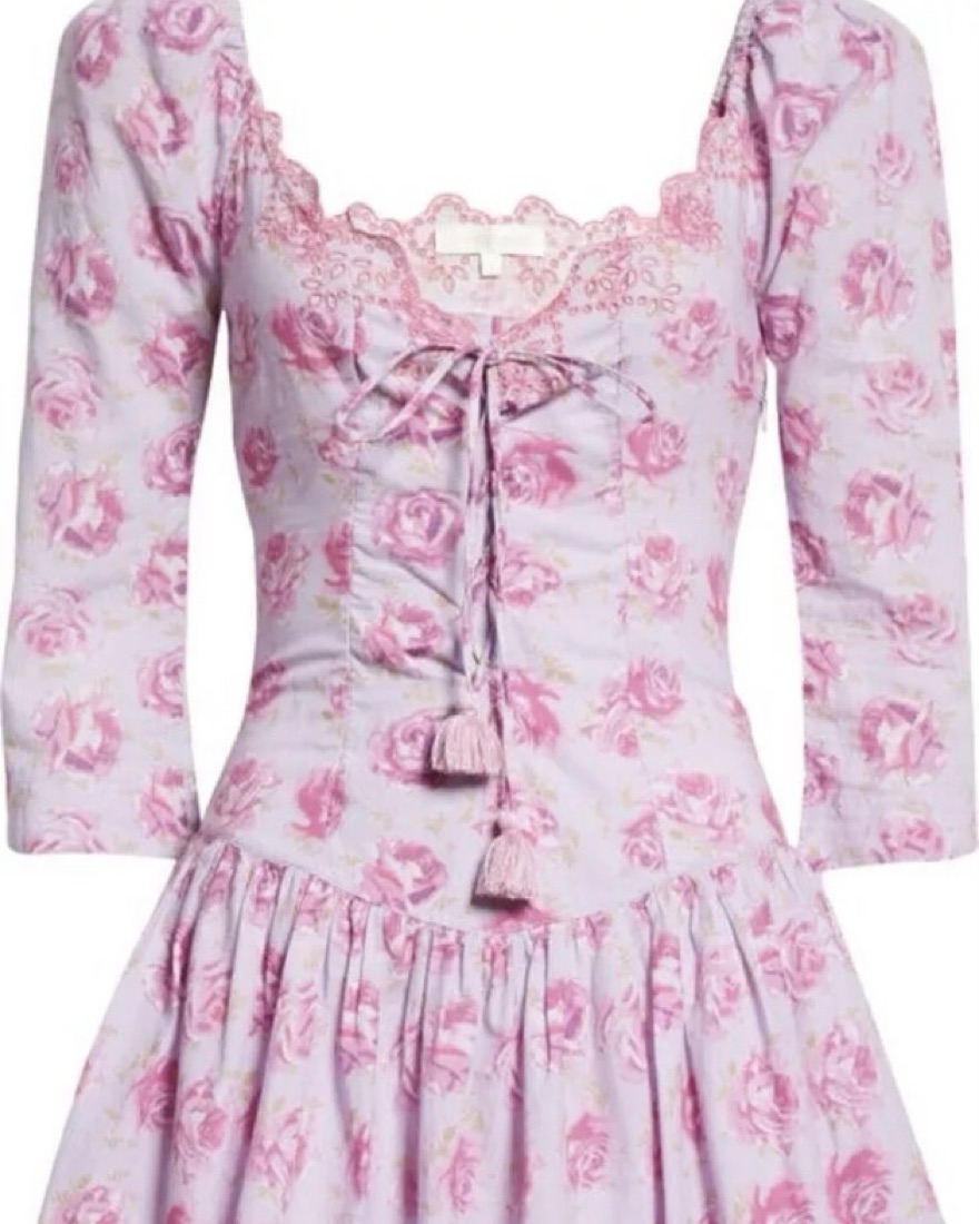 Love Shack Fancy Deeba Mini Dress by LoveShackFancy - Pickle
