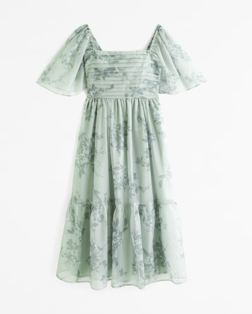 abercrombie green emerson dress A-Line Green Tulle Corset Prom Dress with Appliques