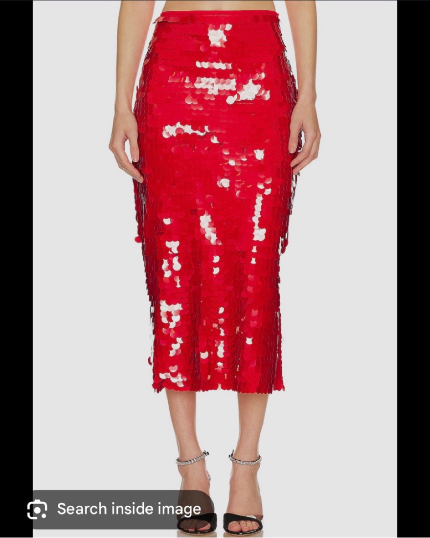 Lioness Red Sequin Midi Skirt | Pickle