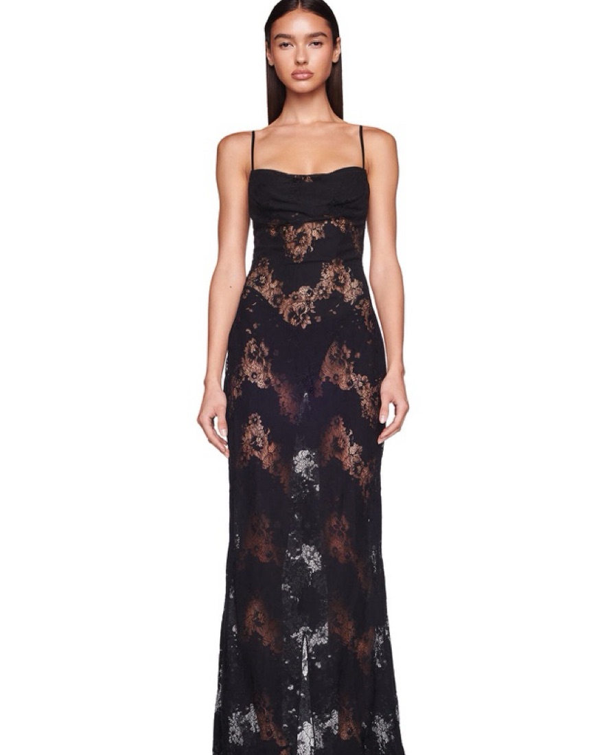 long orange lace dress Orange Lace Trim Bodycon Maxi Dress