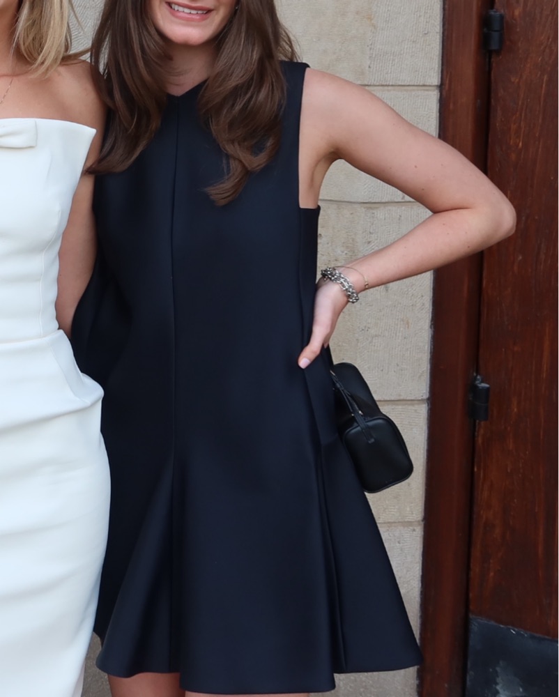 khaite black mini dress KHAITE Aleena Dress in Black Velvet - Black Designer Dress