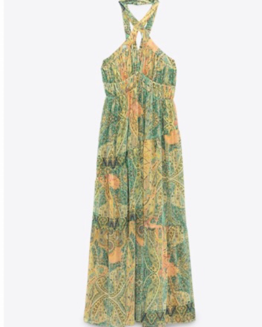 zara green paisley dress Bethany Smocked Jersey Dress-Paradise Green, Paisley Heart